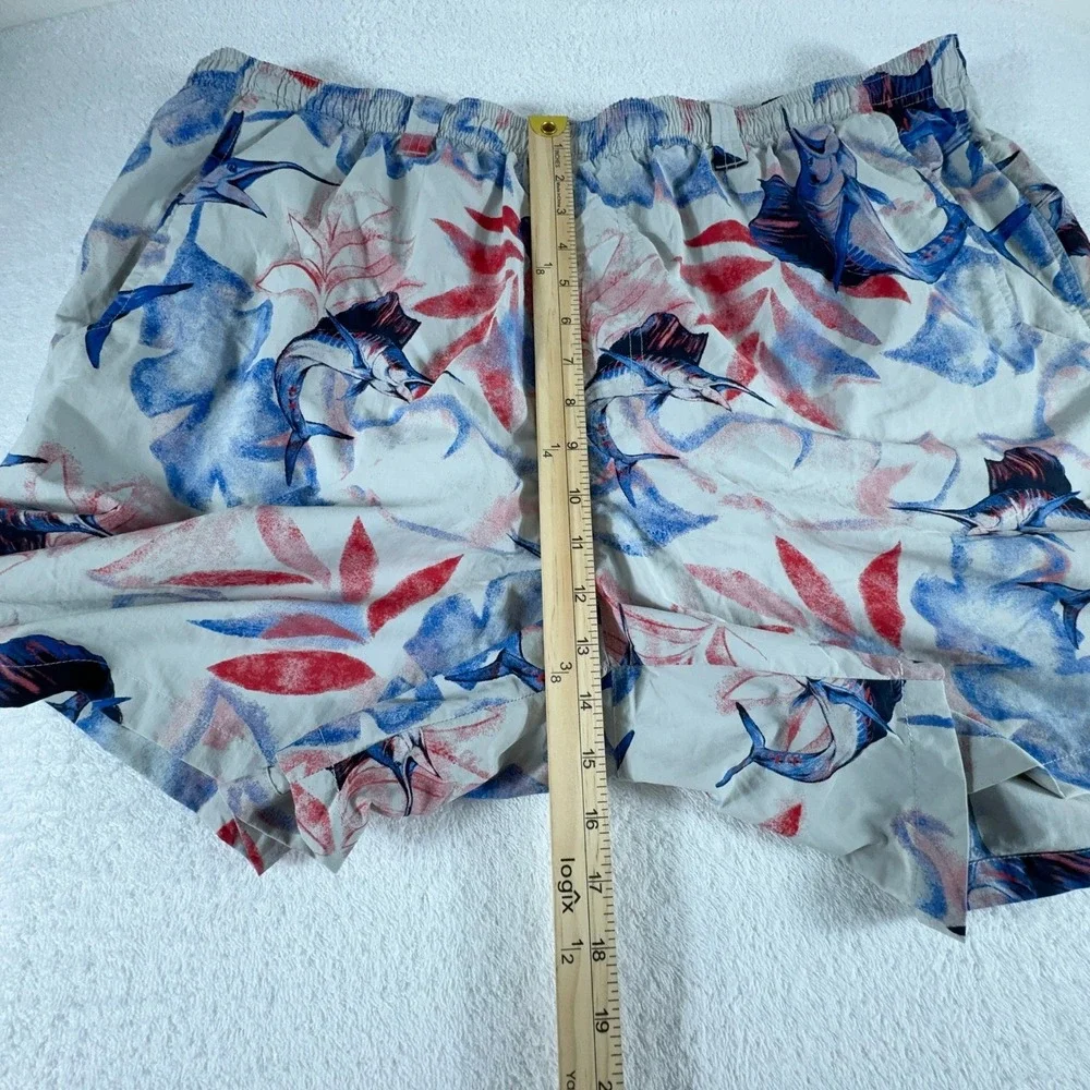Columbia Swim Trunks Mens 2XL XXL Floral Omni-Shade‎ PFG Fishing Zip Pocket 6